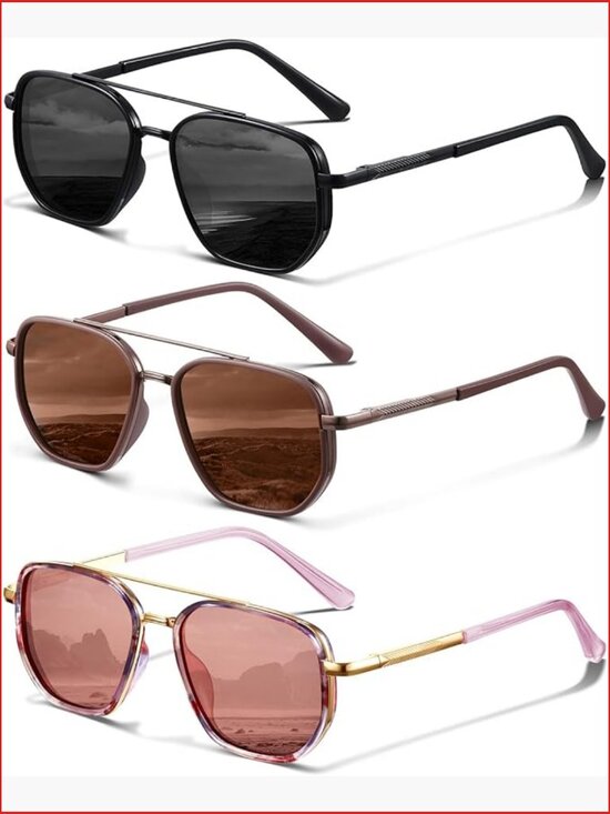 Polarized Aviator Sunglasses UV Protection Metal Frame